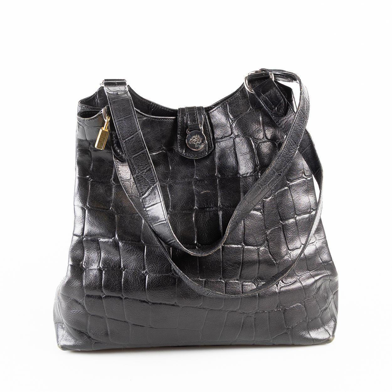MULBERRY, bag in black congo leather, 1990s.