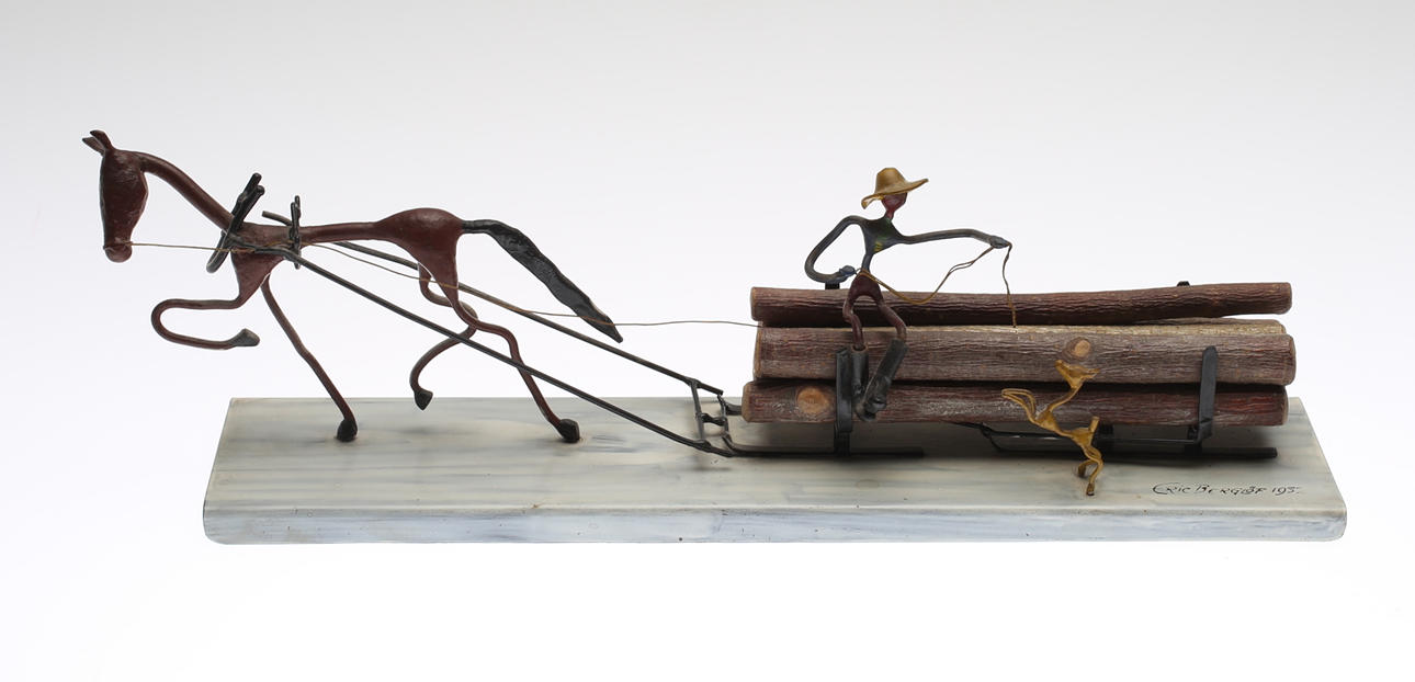 ERIC BERGLÖF. Skulptur, blandteknik, signerad samt daterad 1935.