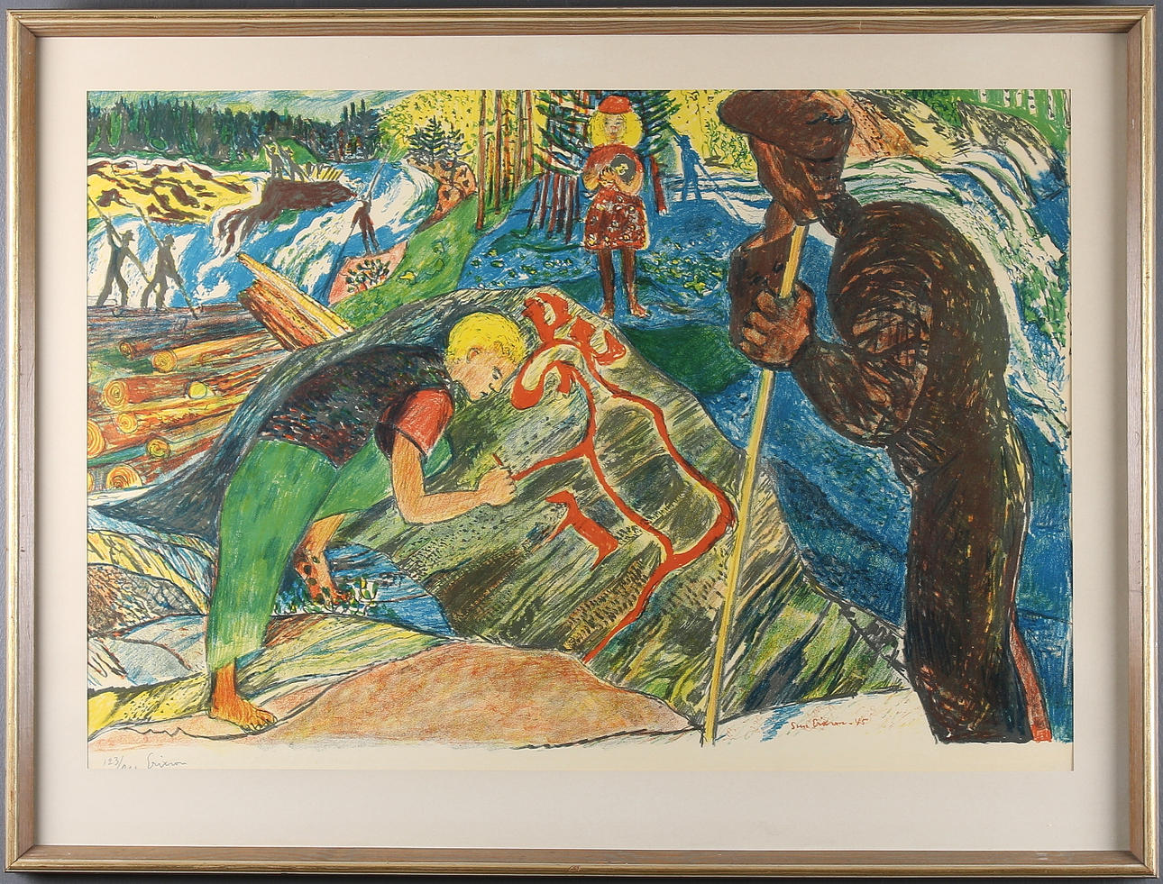 SVEN X:ET ERIXSON. Litografi, signerad och numrerad 123/200.