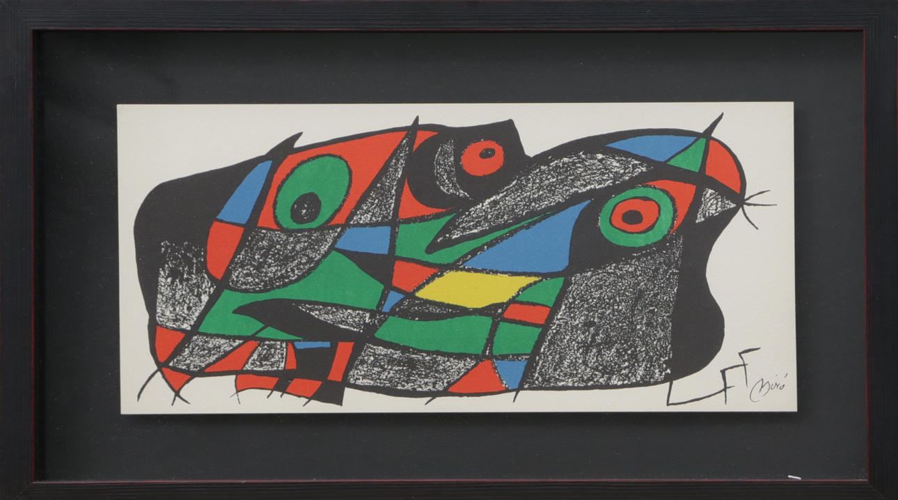 JOAN MIRÓ. EFTER. LITO, tryckt signatur.