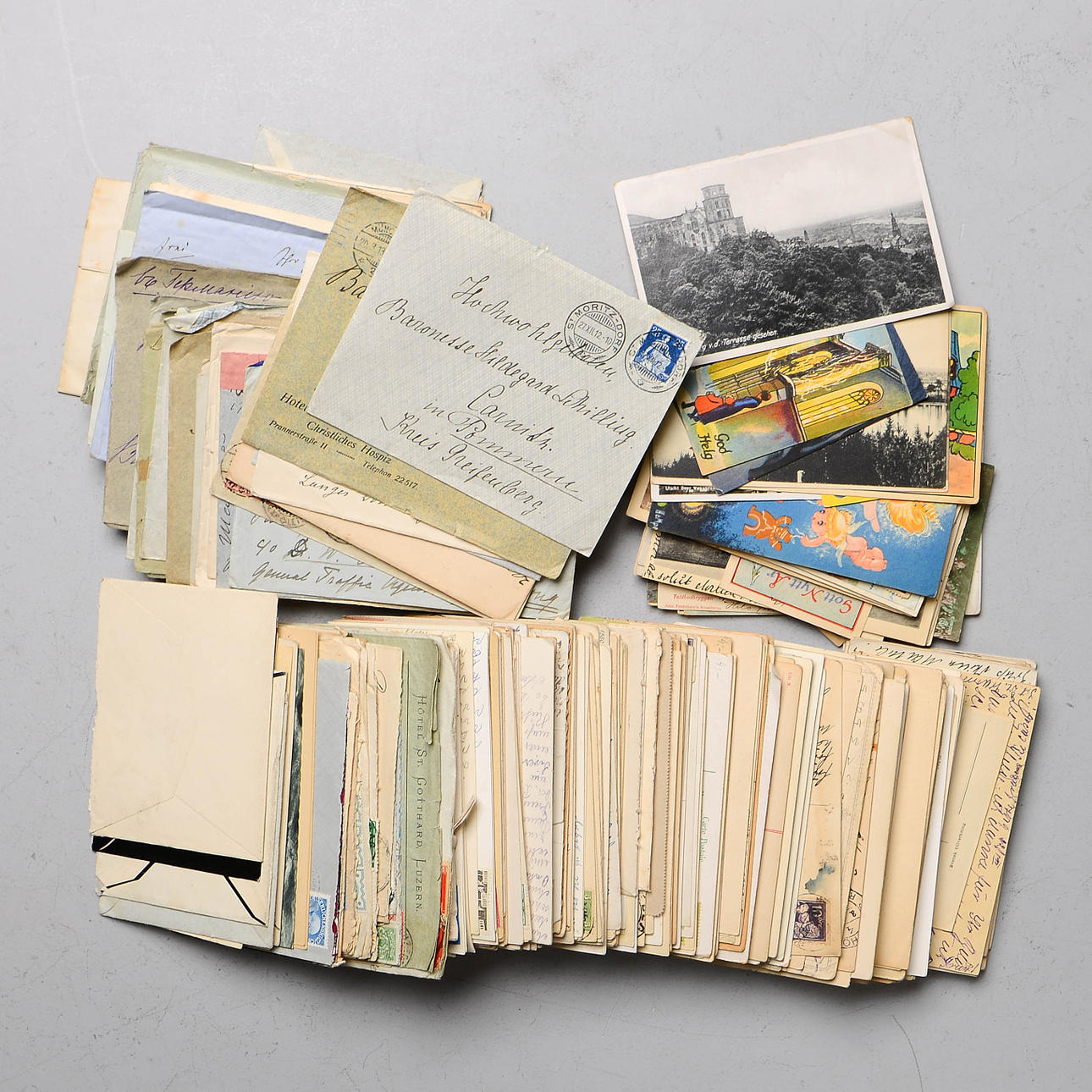 POSTCARDS AND LETTERS, OLDER 1850-1920.
