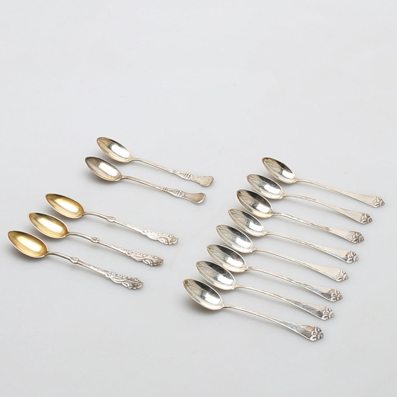 TESKEDAR 14 st i silver. Danmark 1916-27, ca 133,80 gram.