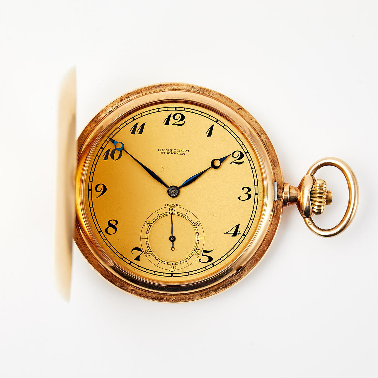 POCKET WATCH, outer case in 14k gold, manual, small second hand indicator, Engström Stockholm.