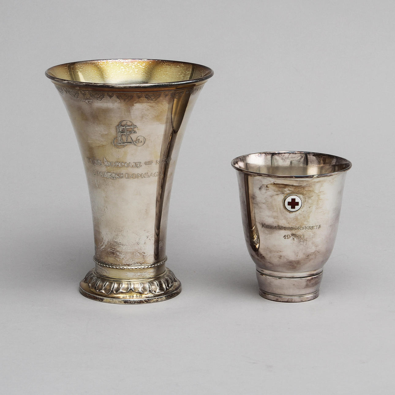 BÄGARE, 2 st, silver, Sverige 1900-tal. Vikt ca 285 gram.