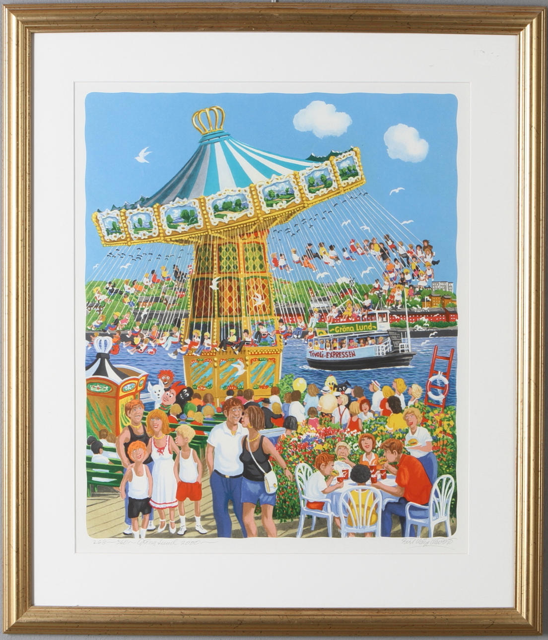 BERT HÅGE HÄVERÖ. "Gröna Lund 2000", litografi, signerad och numrerad 268/360.