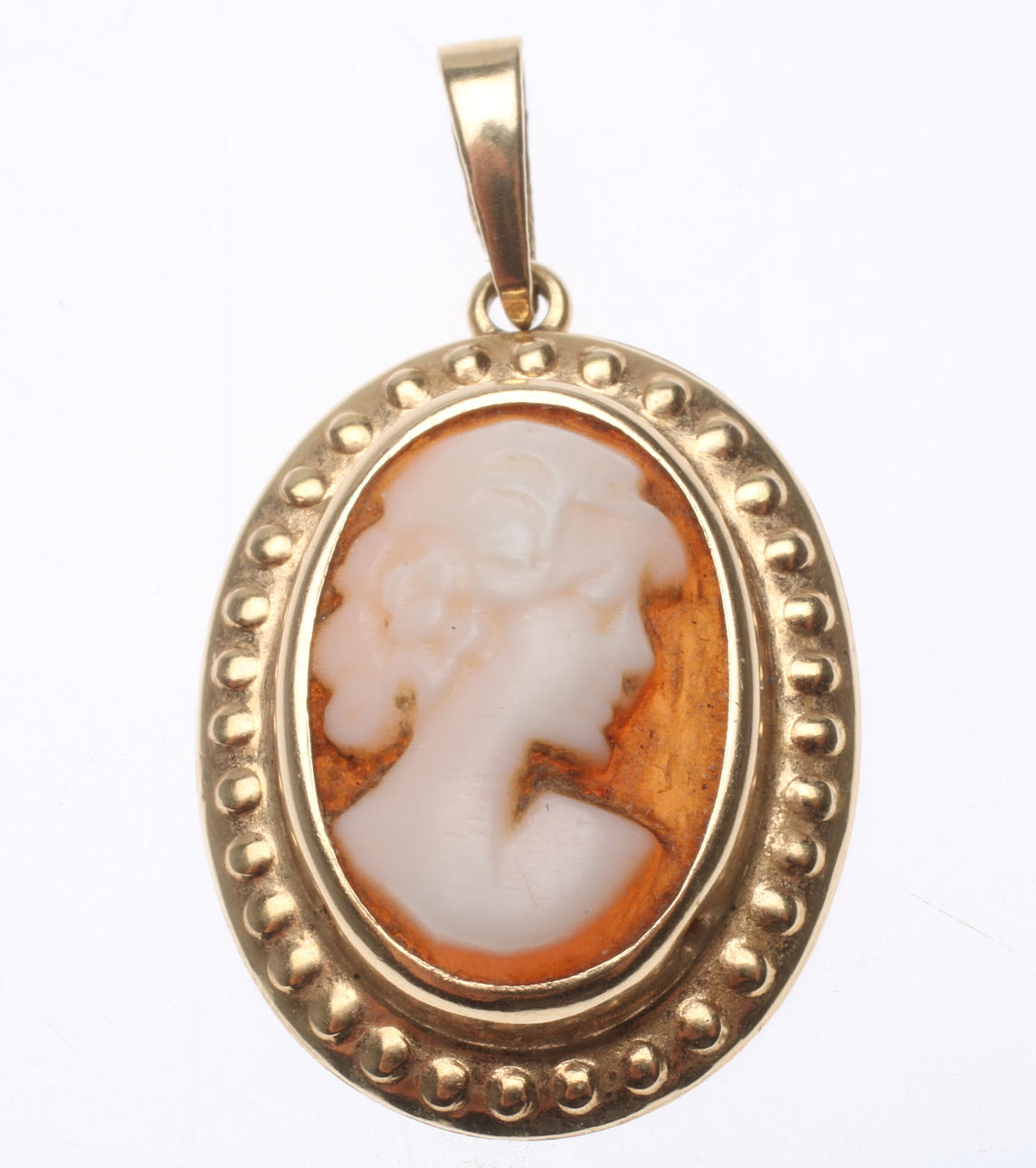 HÄNGE, camé, guld, 18 K, vikt 1,3 gram.