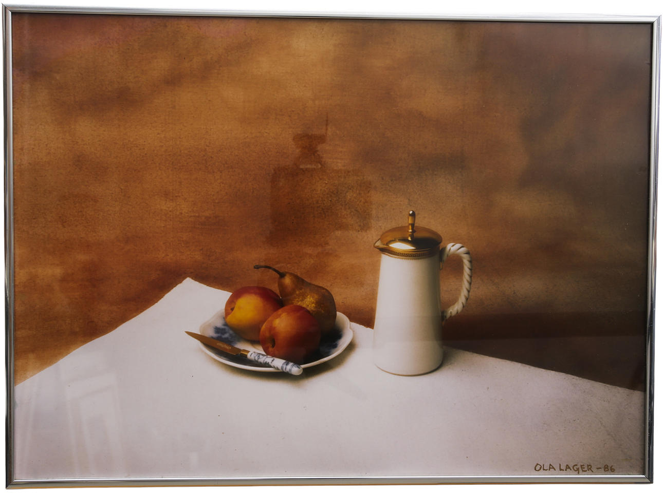 OLA LAGER. Photograph, Still life, signed, dated 1986.