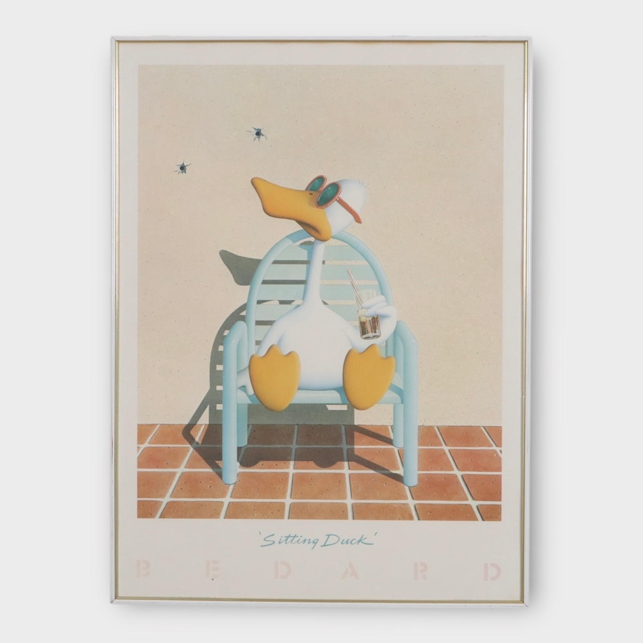 MICHAEL BEDARD. “Sitting duck”, color graphic, signed. Art