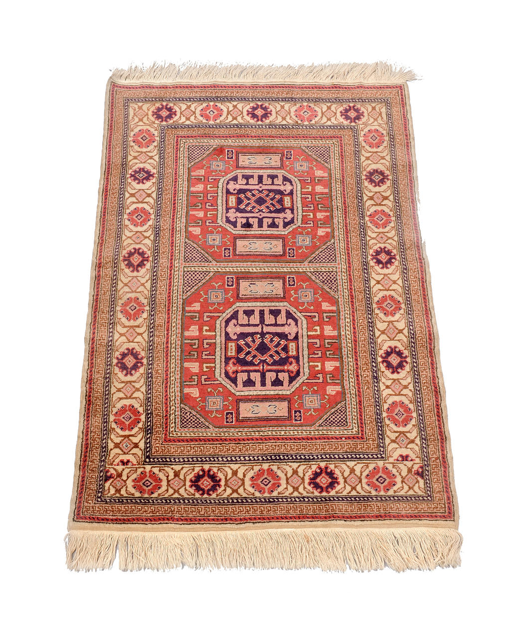 KAZAK. Orientalisk matta med generösa centrala kartuscher. Mått ca. 150 x 88 cm.