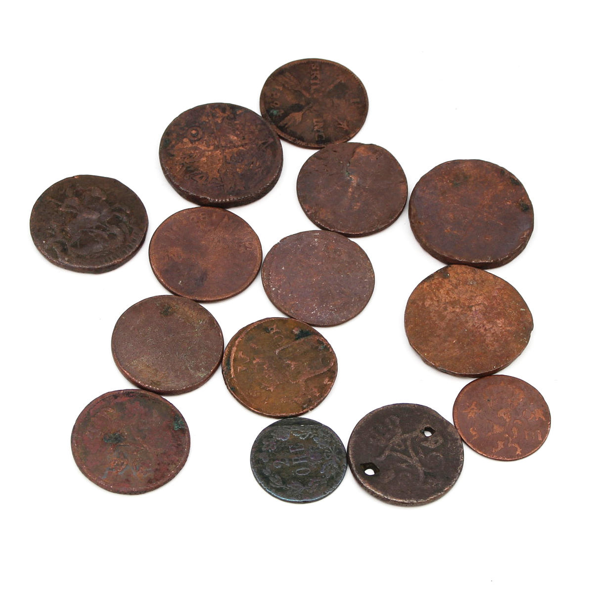 COPPER COINS, 1700/19TH CENTURY.