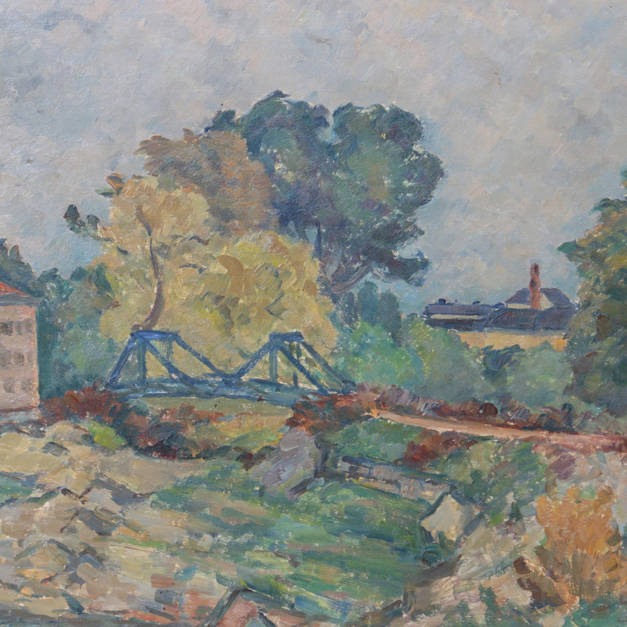 THURE BOSIN. Olja på pannå, "Bron vid Reymersholme", signerad.