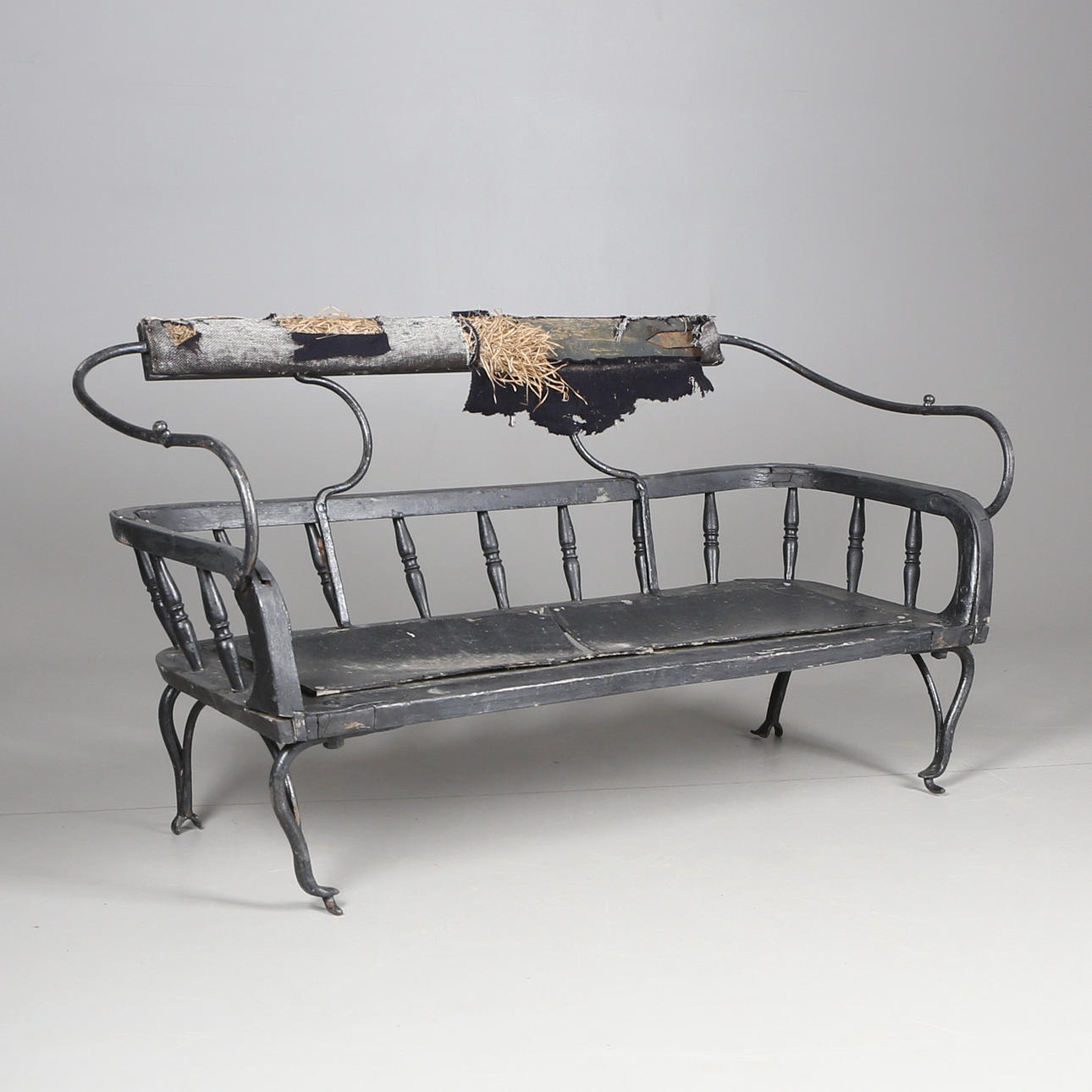 SÄTE, för hästvagn, trä/smide, 1800-tal.