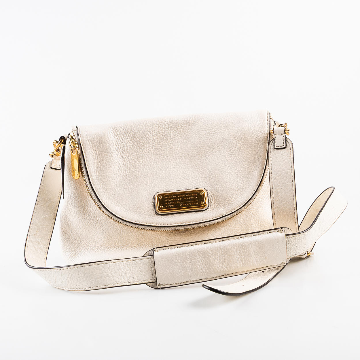 MARC JACOBS, Väska, "Natasha" i vitt läder.