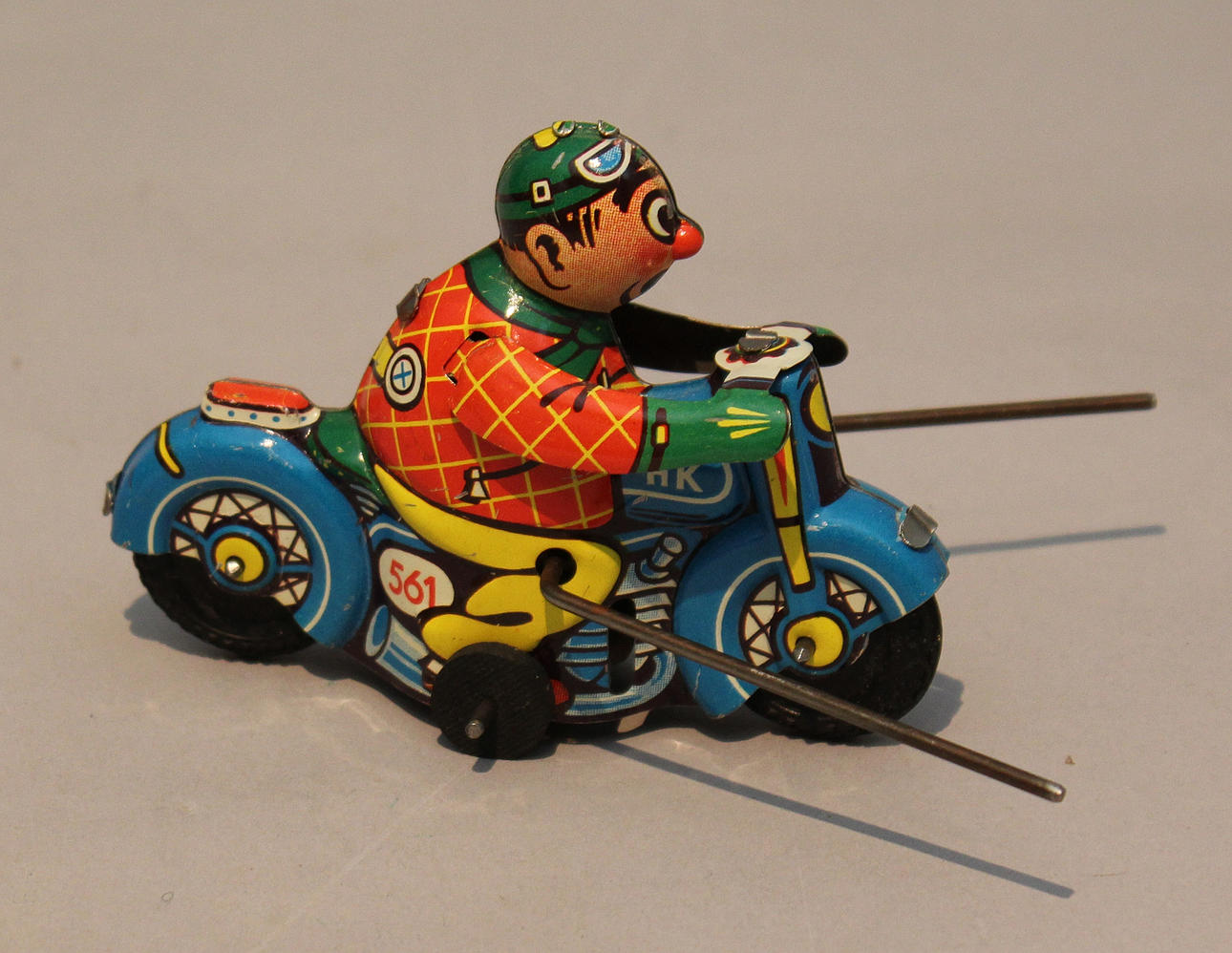 Motorcykel i blekplåt. 1950-tal Made in Western Germany.