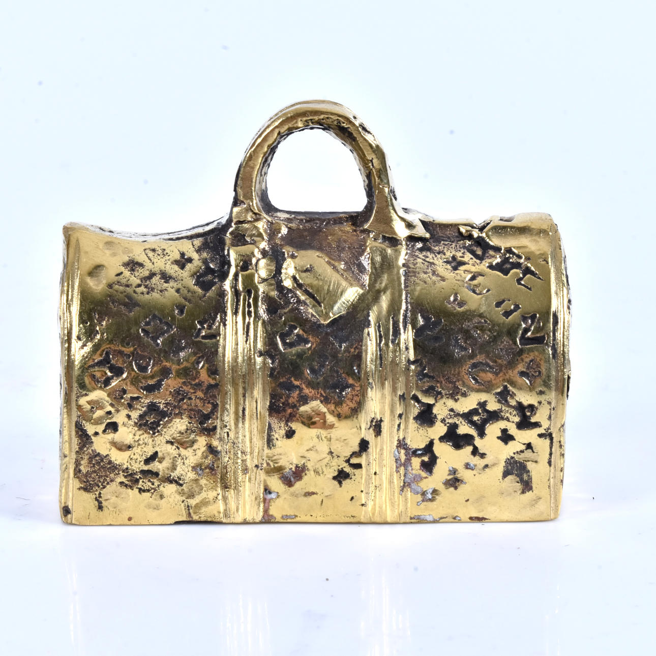 MINIATURE BAG, gold patinated bronze, Louis Vuitton Kepull bag.