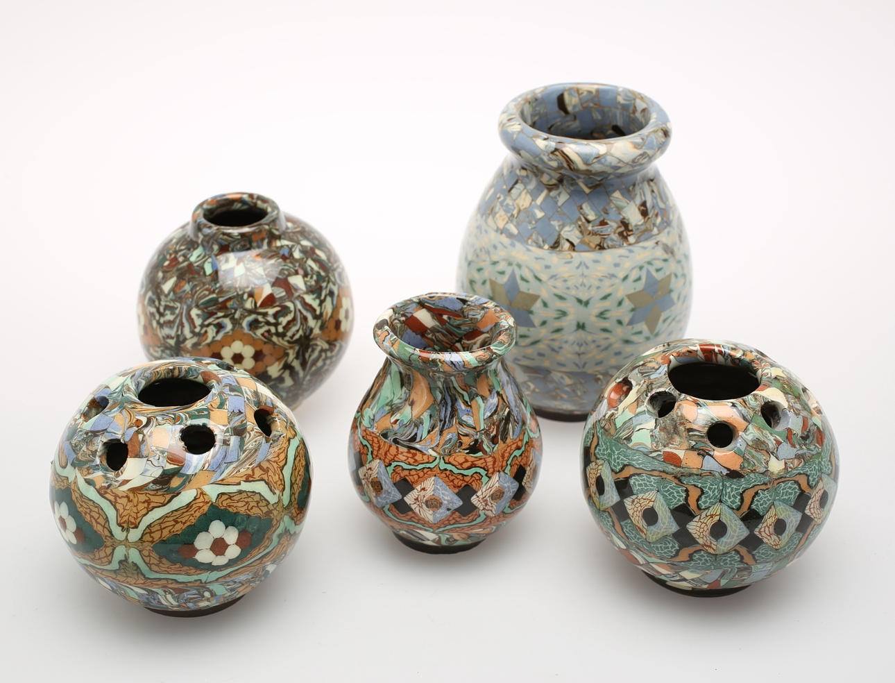 VASER, 5 st, keramik märkt Gerbino, Vallauris.