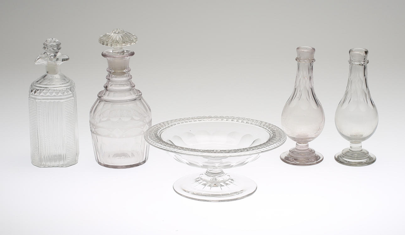 PARTI GLAS, 5 delar, 1800/1900-tal.