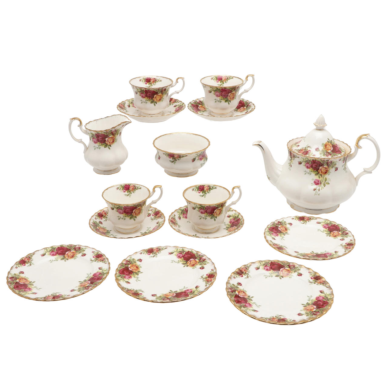 ROYAL ALBERT PART TEA SERVICE - GAMLA LANTROSOR.