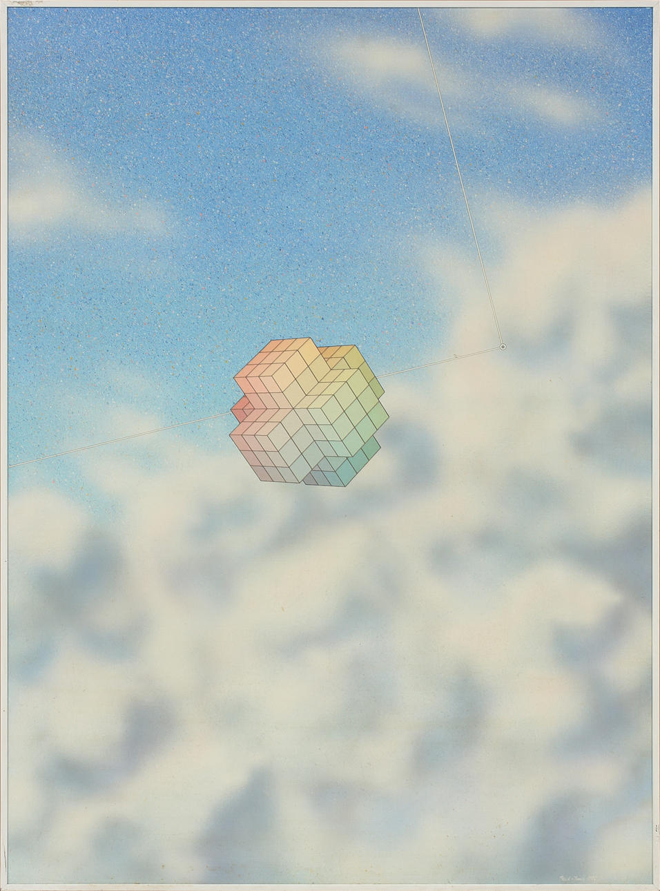 BECK & JUNG. "Moonsisters", diptyk, Acrylic painting and computer ink plot, 1 st signerad.