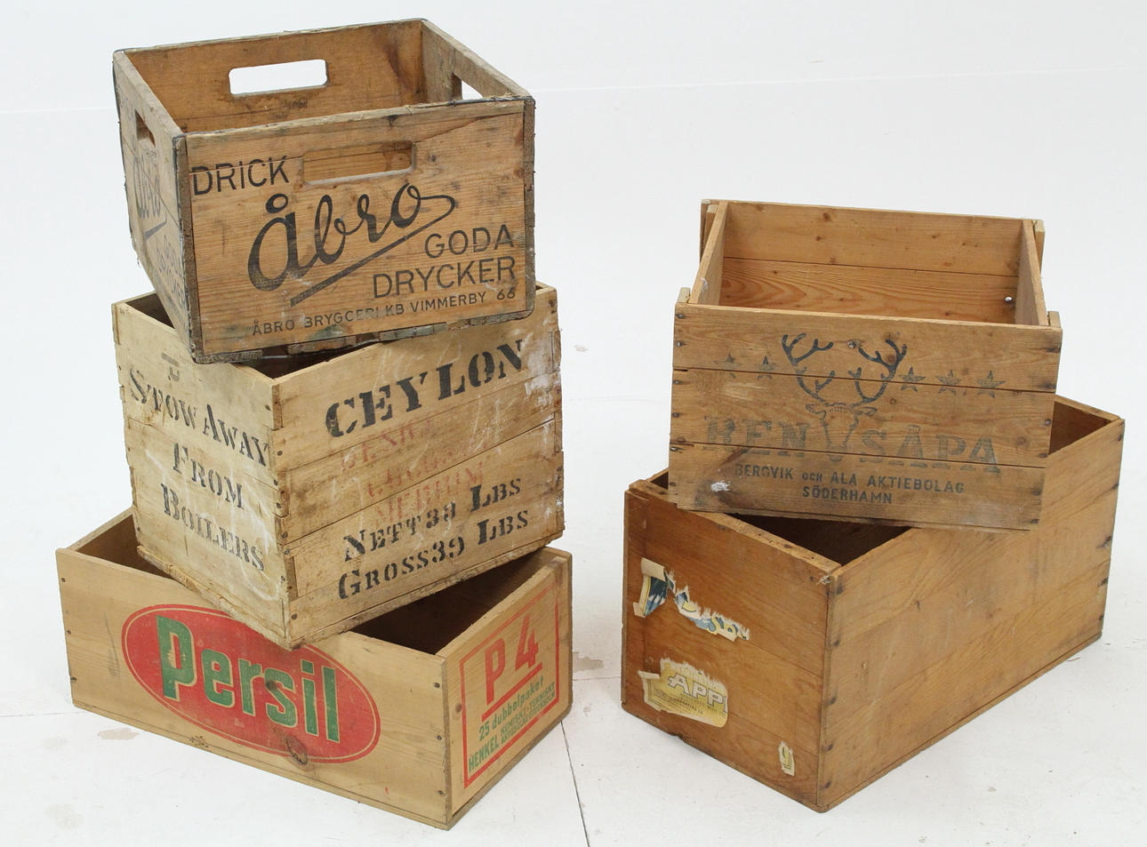 TRÄLÅDOR, 5 st, vintage.