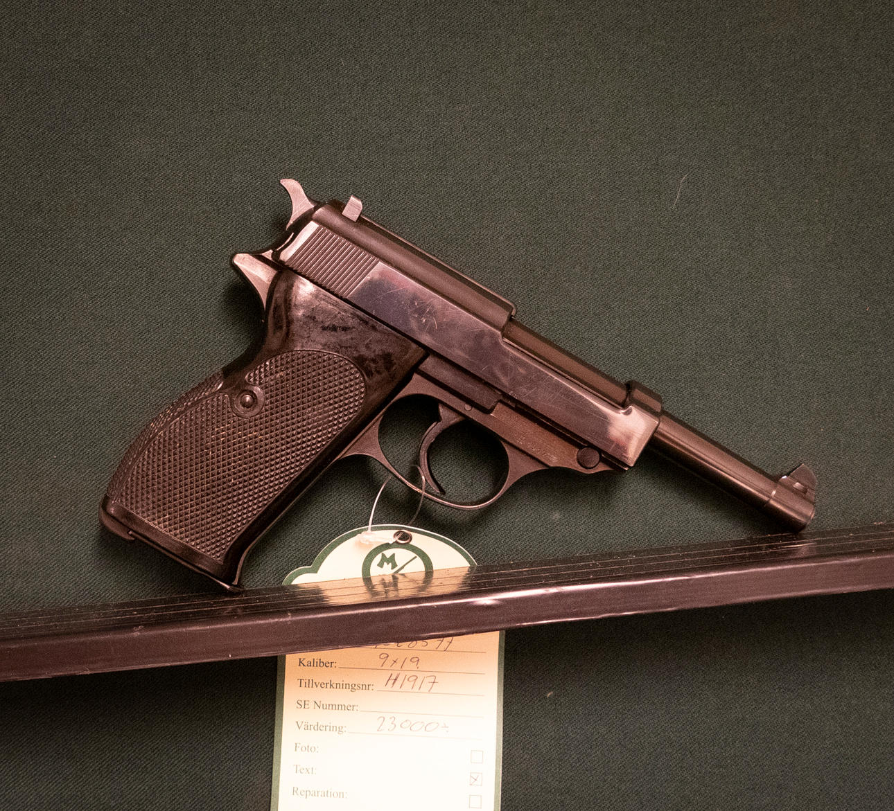 Walther Modell HP Kaliber 9x19. H1917.