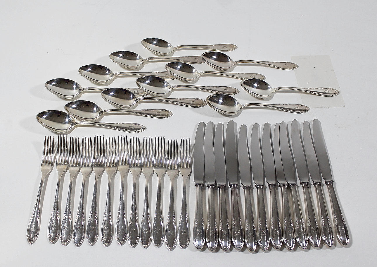 BESTICK, 36 delar, NS C,G Hallberg, Slottsbarock.