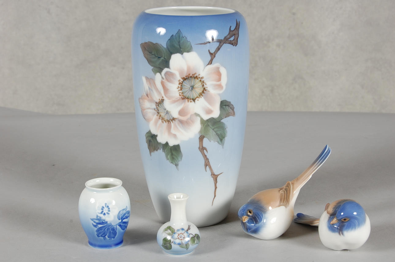 PORSLIN, 5 delar Royal Copenhagen, Bing & Gröndahl.