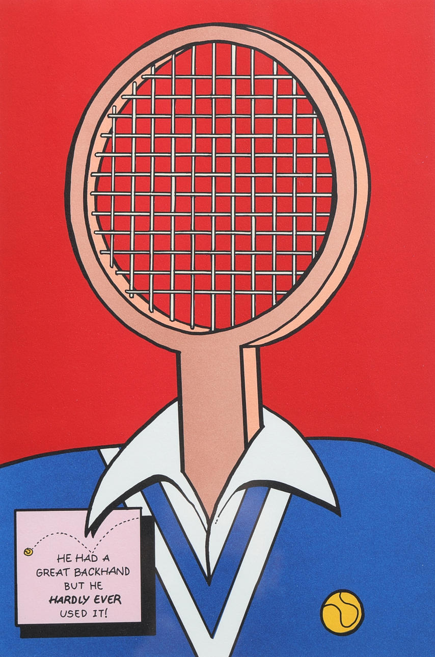 PETTER THOEN. Lithograph, “Tennis”, Signed, E.A.