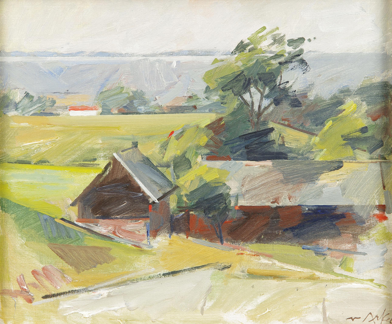 ADRIAN VAN ARKEL. Motiv från Domsten, olja på duk, signerad v. Arkel.