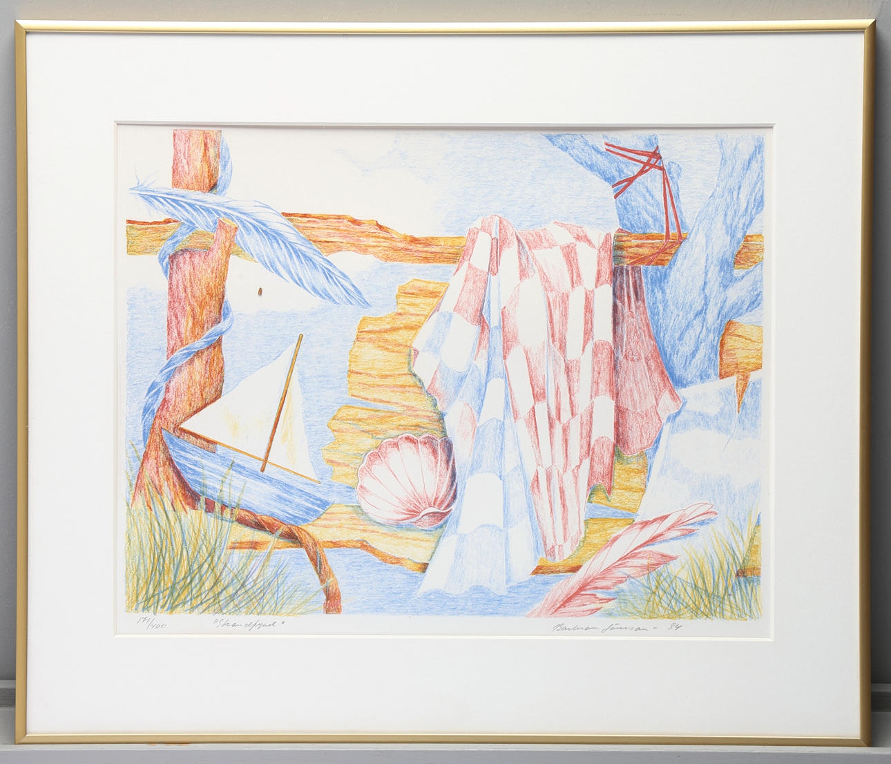 BARBRO JÖNSSON. Lithograph, “Strandtynd”, signed and dated 84, numbered 171/400.