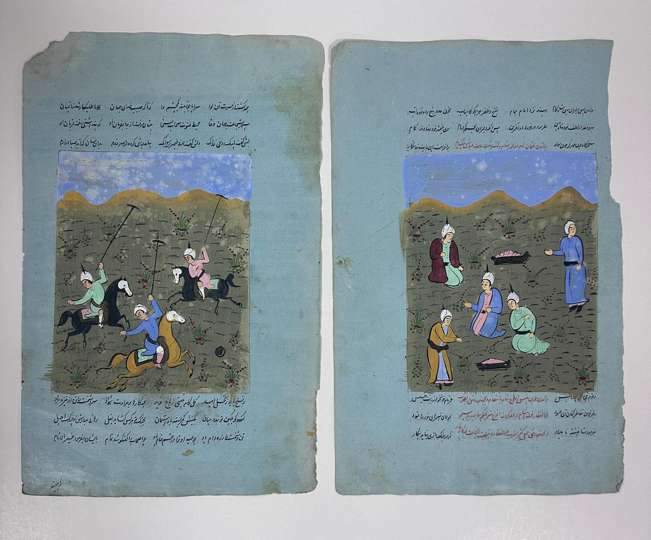 OIDENTIFIERAD KONSTNÄR. Gouacher, 2 st, Persien.