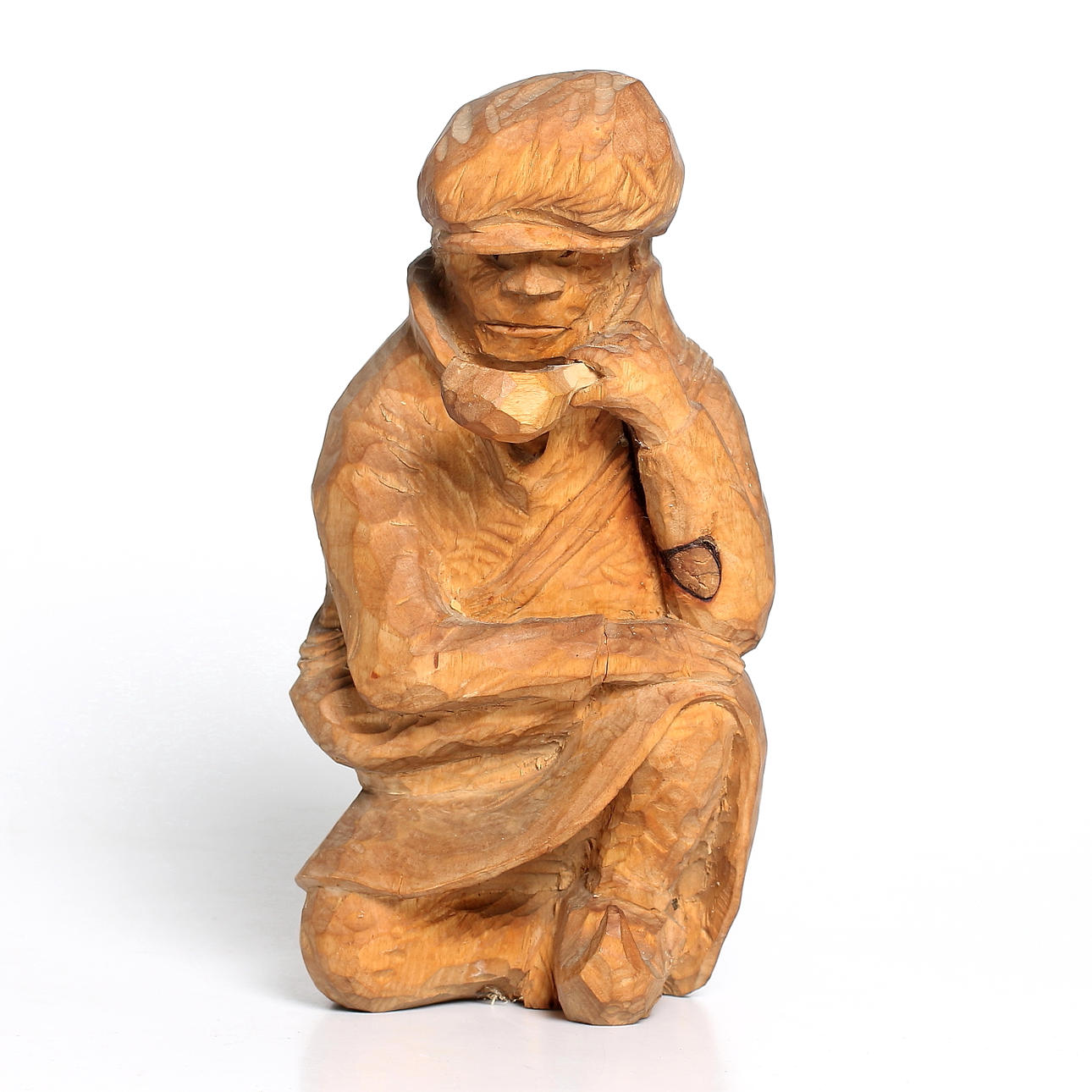 SKULPTUR, skuret trä. Bengt Jonsson, Kedträsk, Kusfors, monogramsignerad BJ, 1900-talets första hälft.