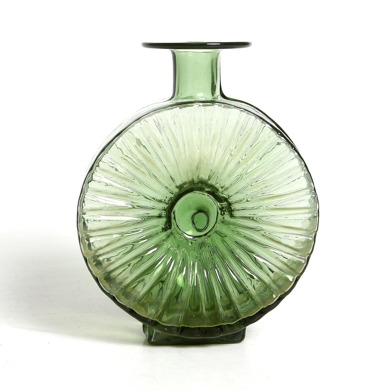 FLASKA, glas, "Solflaskan", Helena Tynell, Riihimäen Lasi, 1900-talets andra hälft.