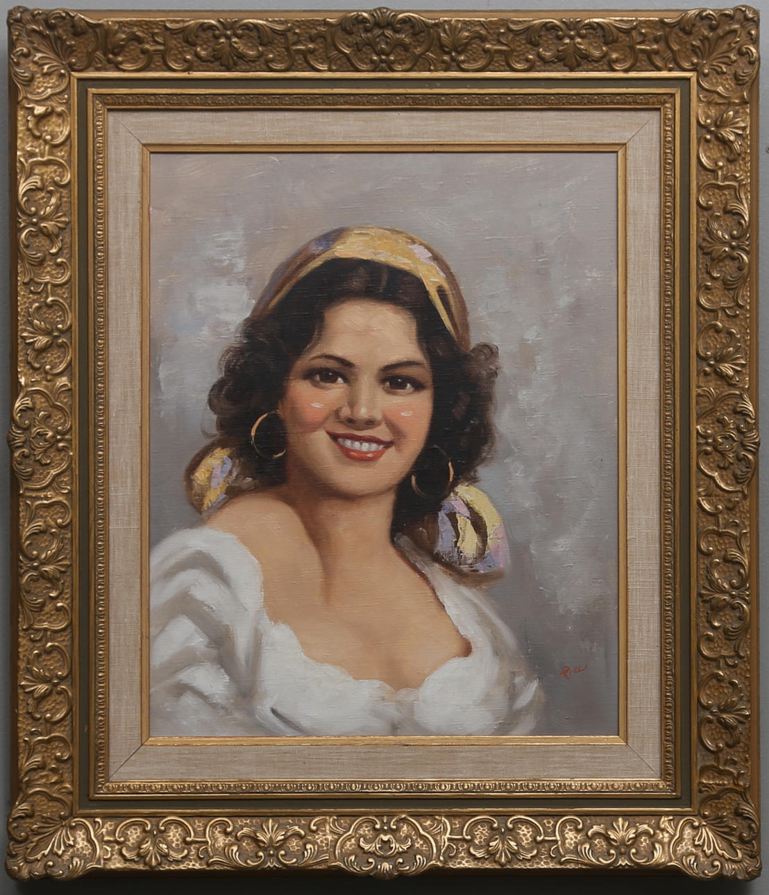 EMIL RICCI. "Spanjorska", Olja på duk.