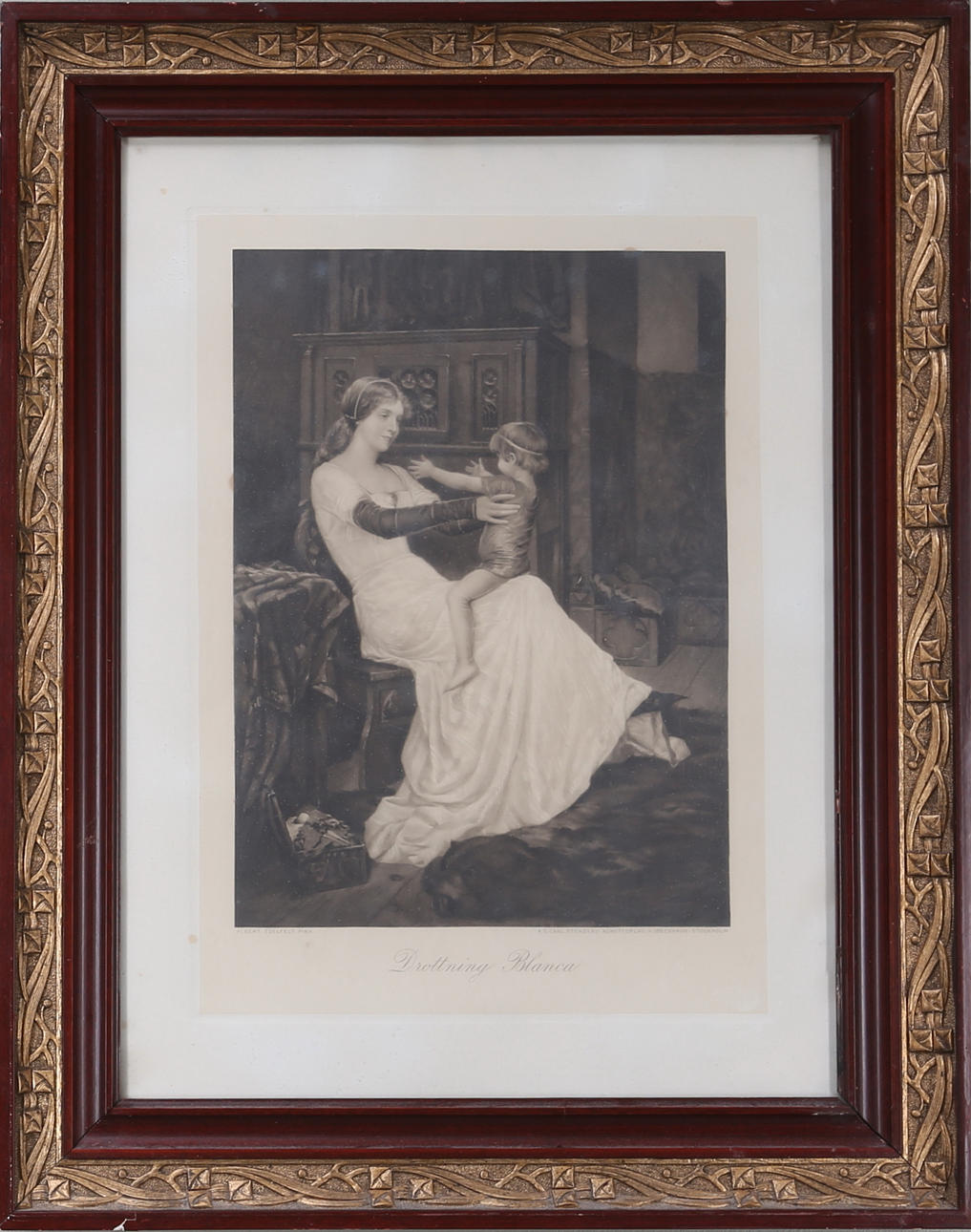 TRYCK, Drottning Blanca, efter målning av Albert Edelfelt.