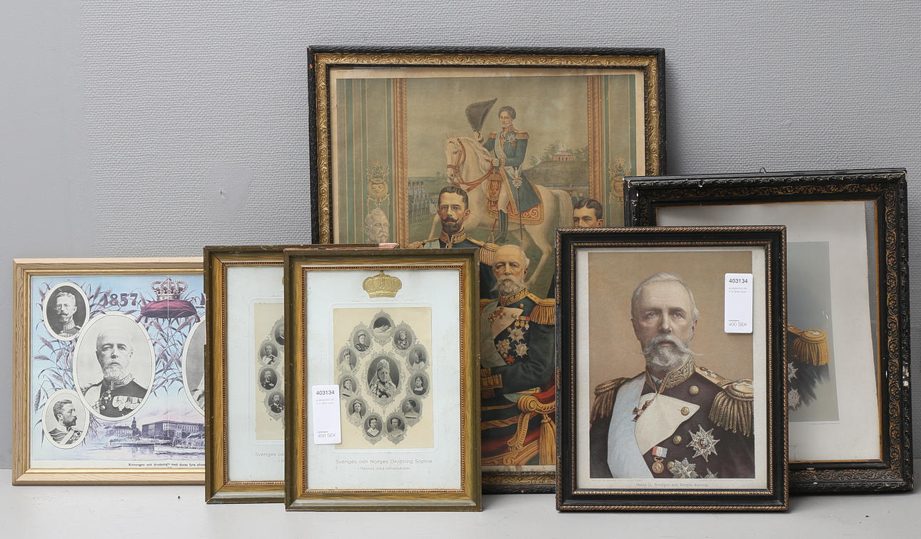 KUNGATAVLOR, 6 st, äldre tryck.