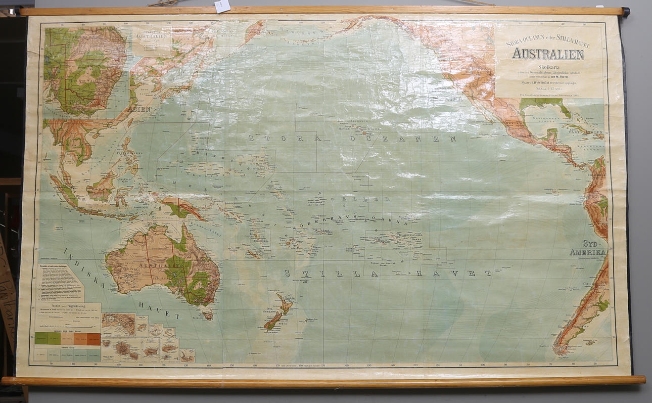 SKOLKARTA, "Australien", Stockholm 1907.