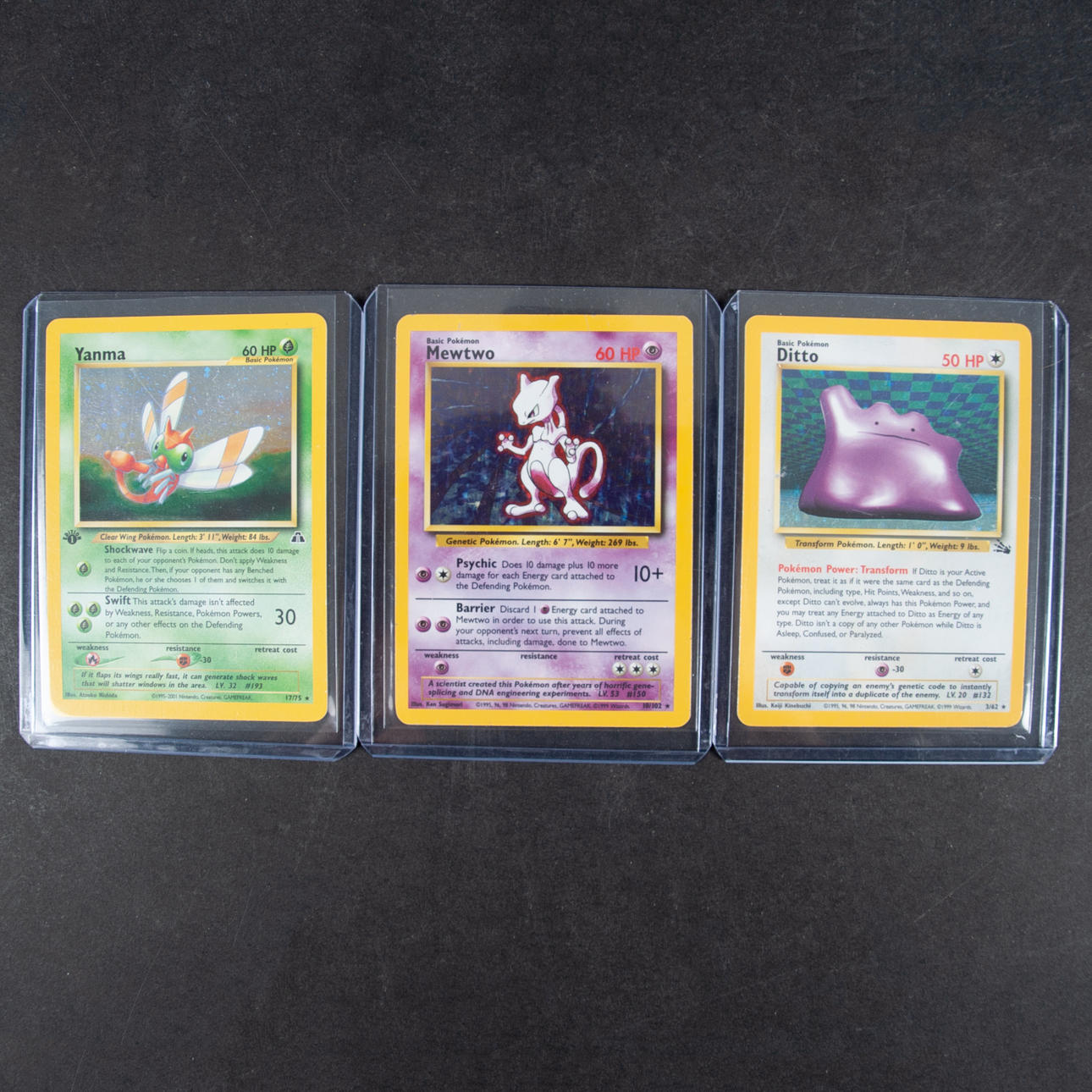 POKMON CARDS - Yanma Holo 1st Edition, Mewtwo Holo, Ditto Holo. Toys -  Toys - Auctionet