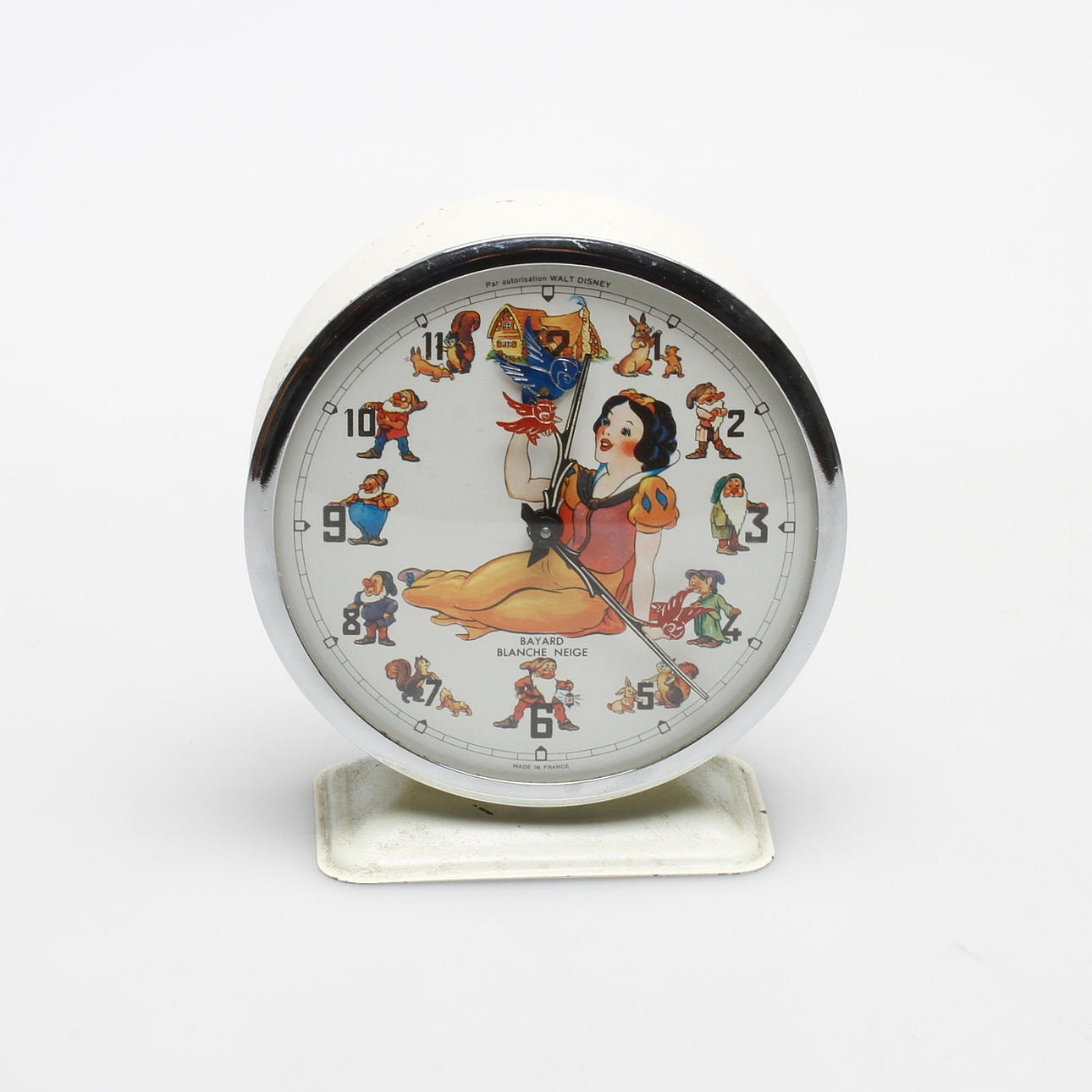 VÄCKARKLOCKA, Snövit, Disney. Bayard Blanche Neige, Frankrike. Omkring 1900-talets mitt.