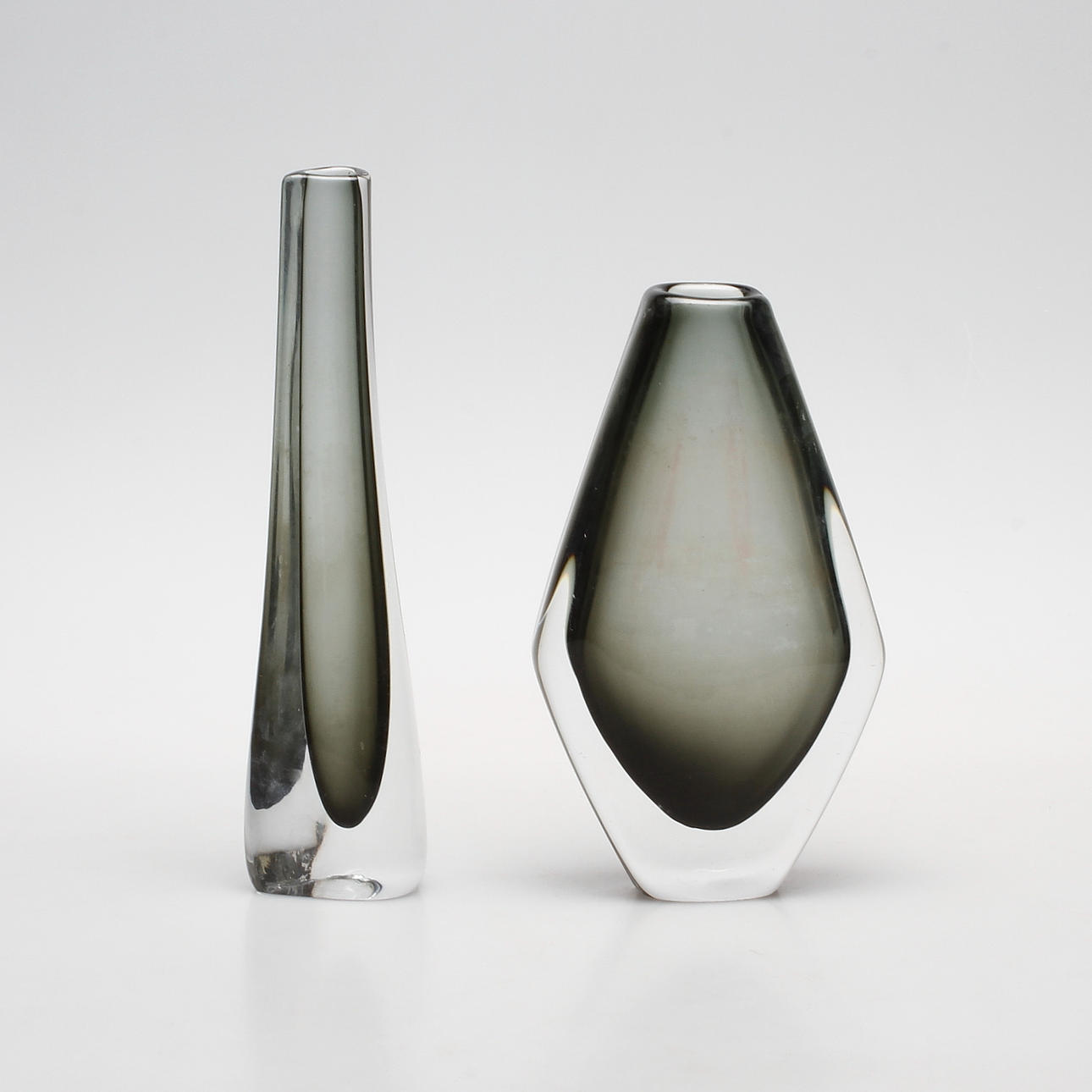 VASER, 2 st, glas, Sven Palmqvist, Orrefors, osignerade.