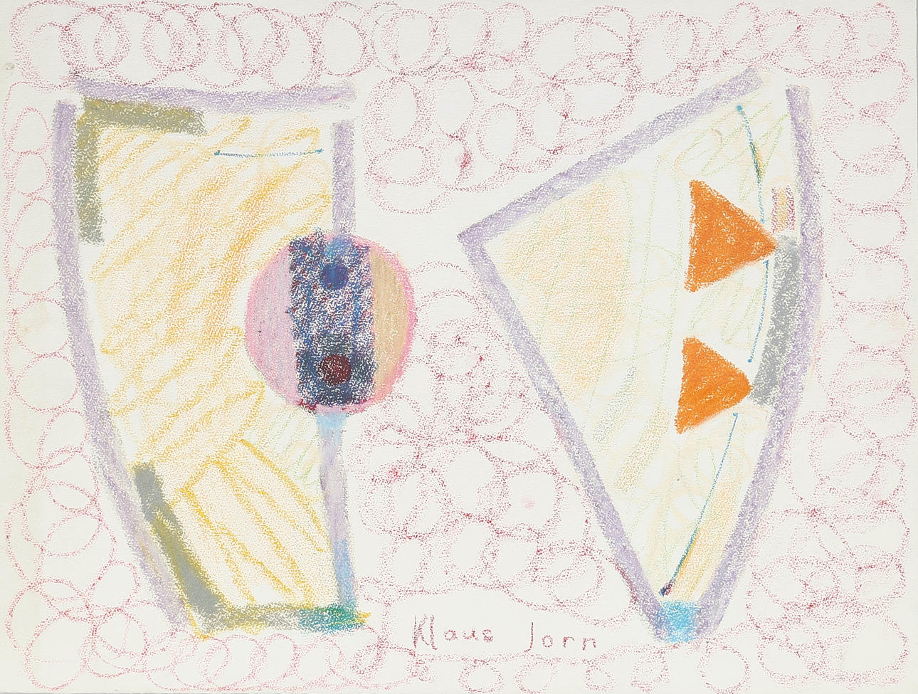 KLAUS JORN (1941-). Composition. Pastel on paper.