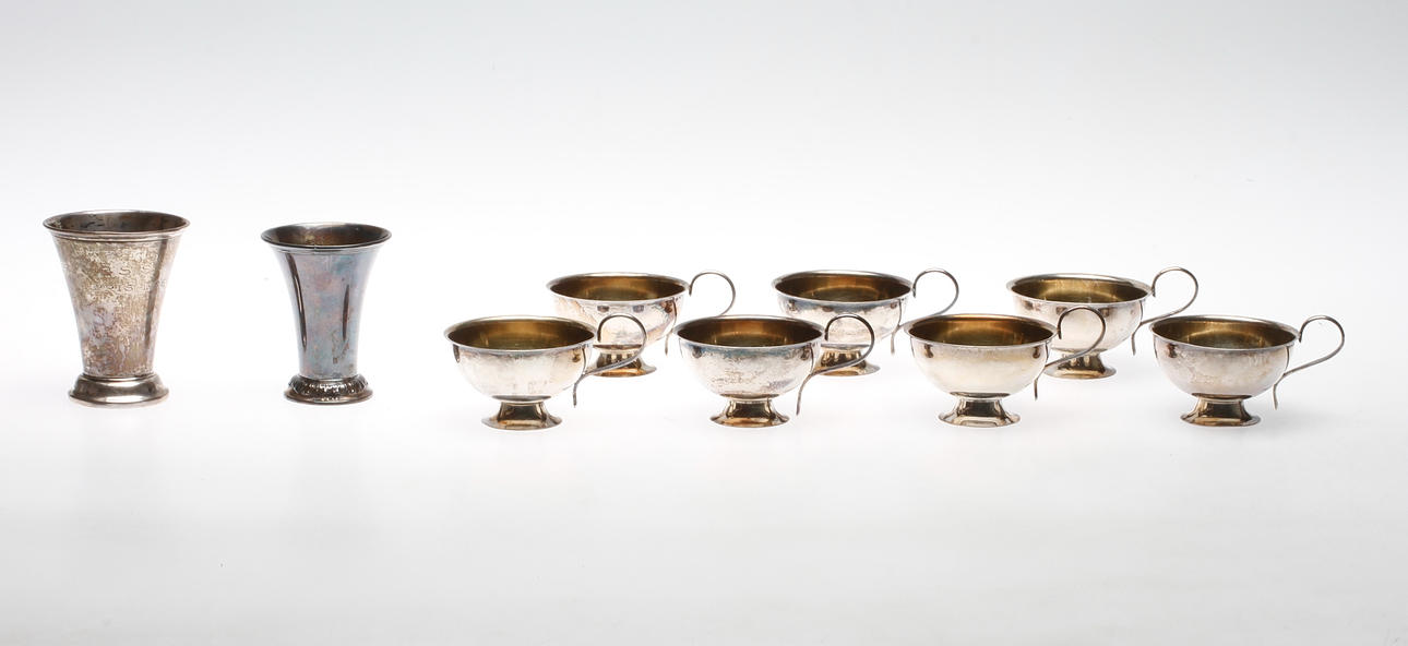 SILVER, 9 delar, 1900-tal, vikt ca. 350,8 gram.