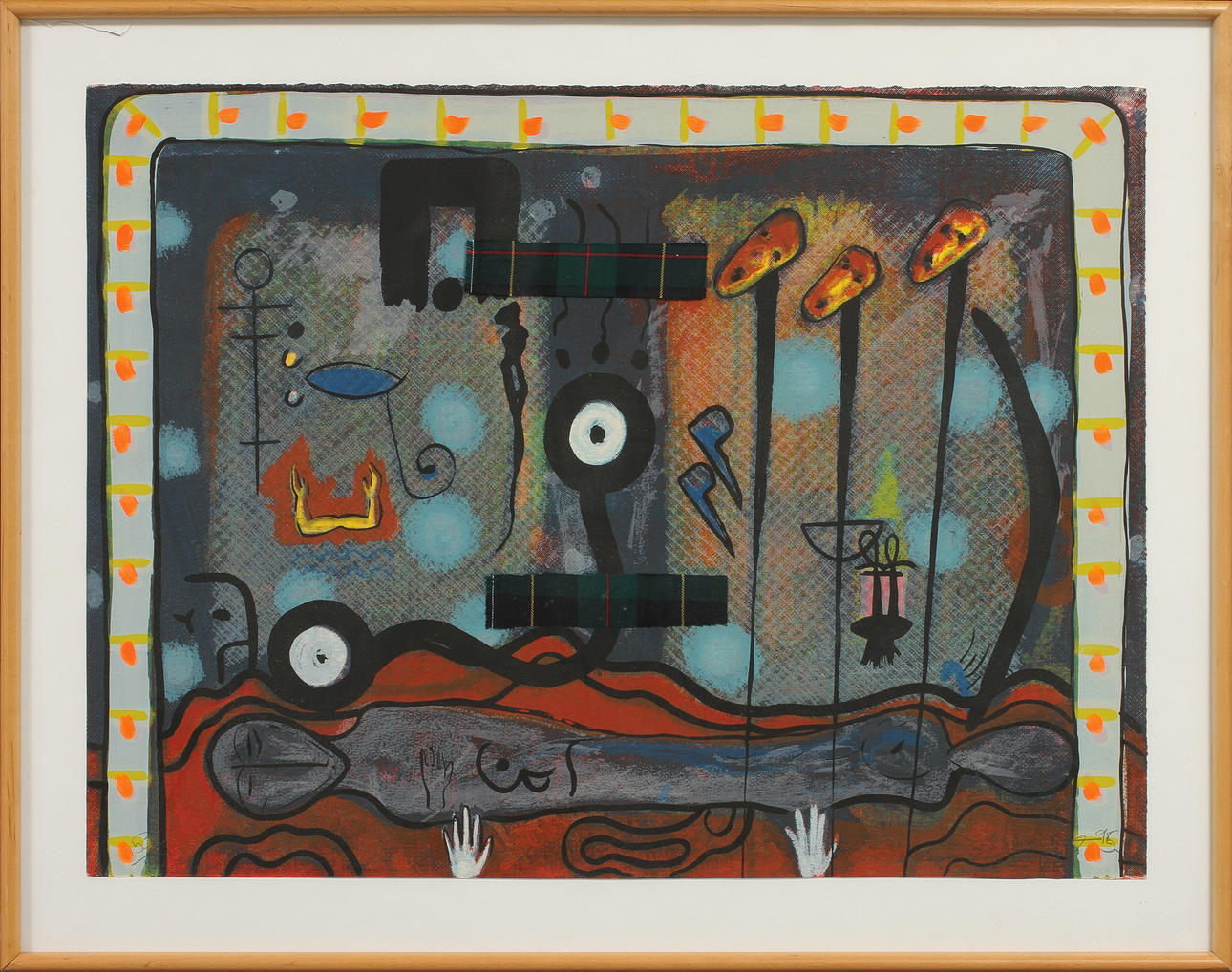 STUART FISCHER. Figurkomposition, blandteknik, signerad och numrerad 53/100.