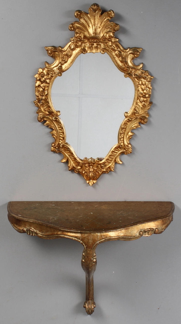 SPEGEL MED KONSOL, rokokostil, 1900-talets slut.