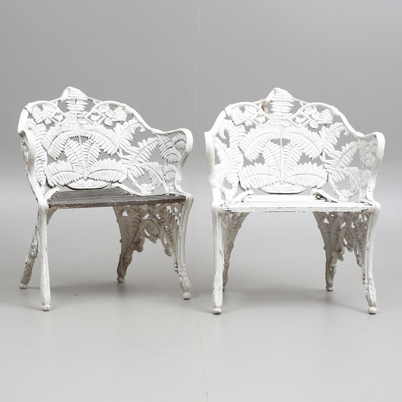 TRÄDGÅRDSSTOLAR, Riab, ett par, metall, 1900-talets andra hälft.