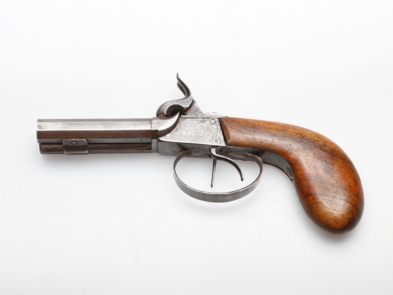 PISTOL, percussion lock, double barrel, 19th century.