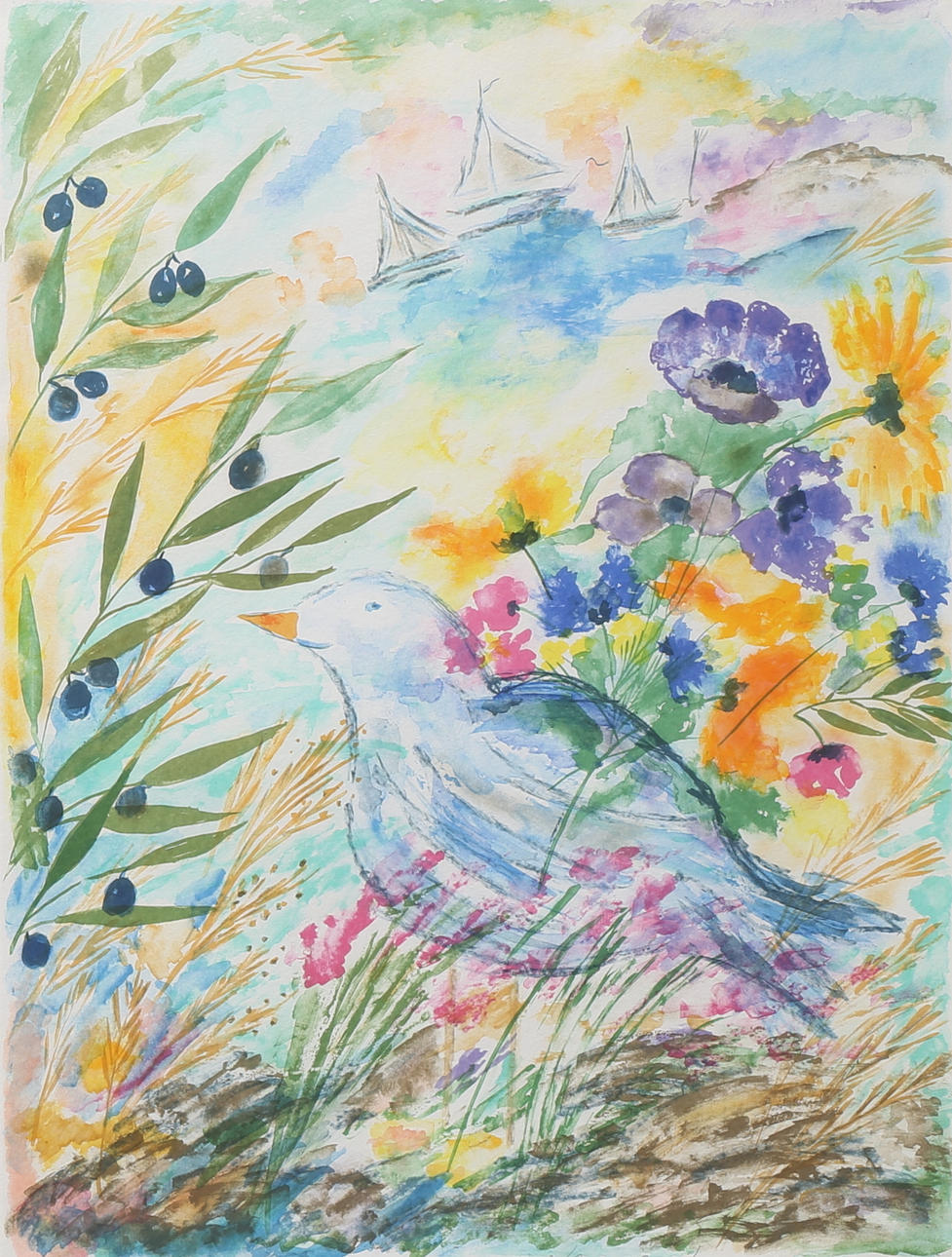 LENA LINDERHOLM. Färglitografi, signerad och numrerad 166/175.