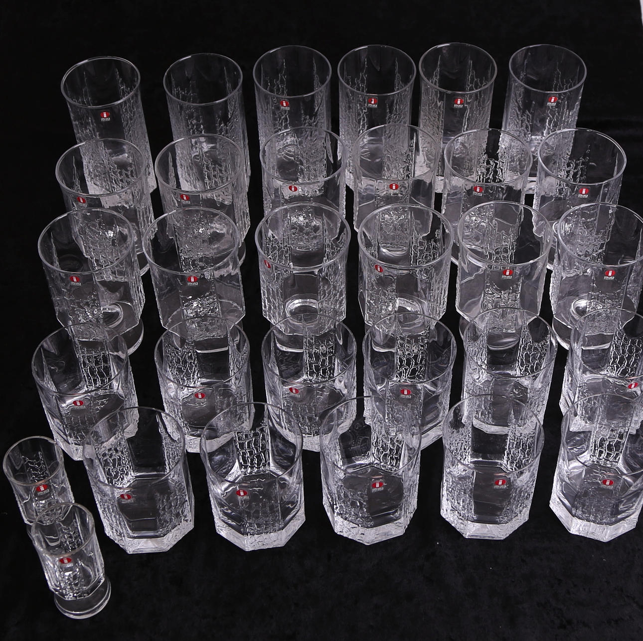 GLASSERVIS, 31 delar, "Kalinka" - Iittala - Finland, Timo Sarpaneva.