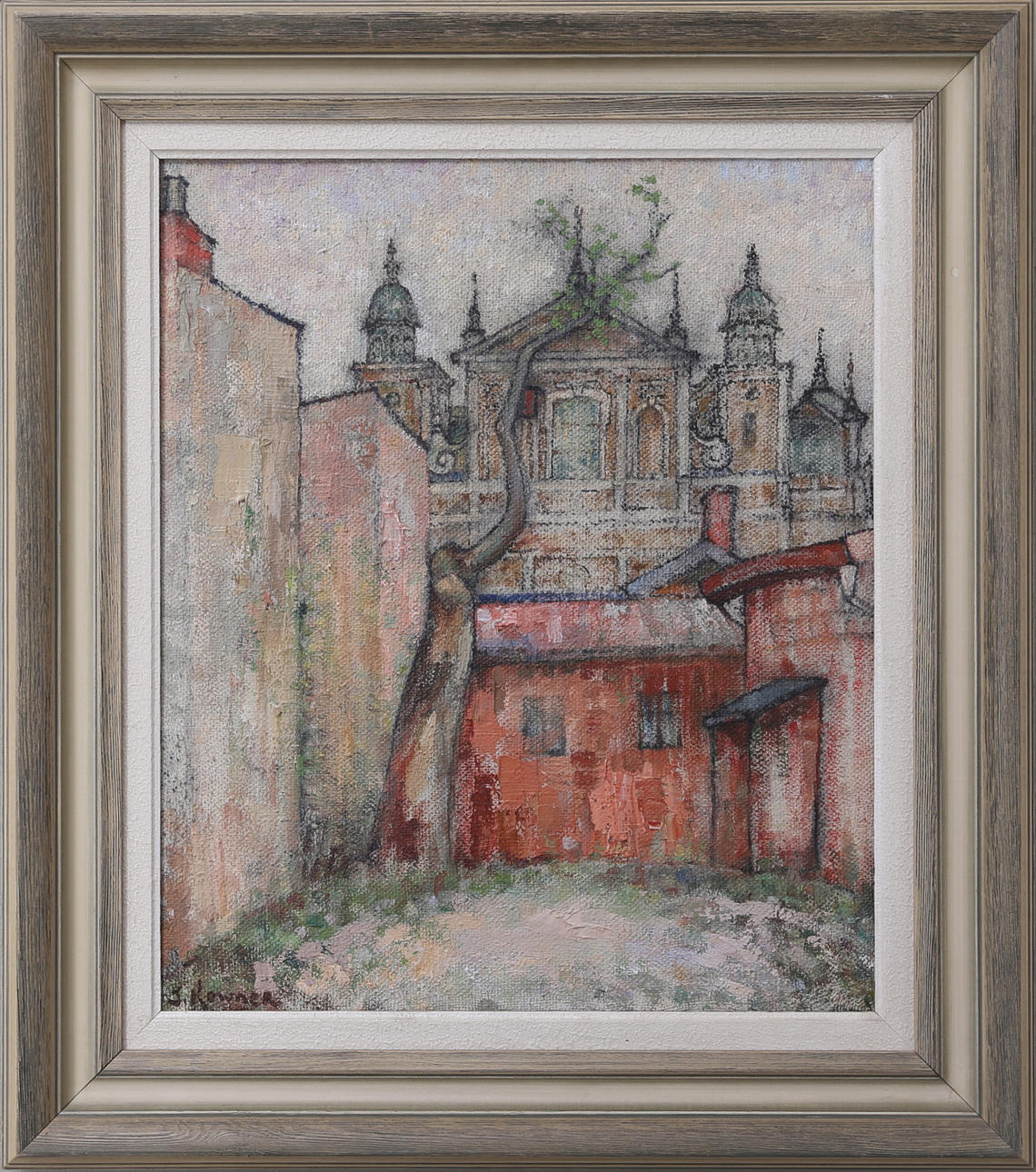 JOSEF KOWNER. Stadsmotiv, olja på duk, signerad.