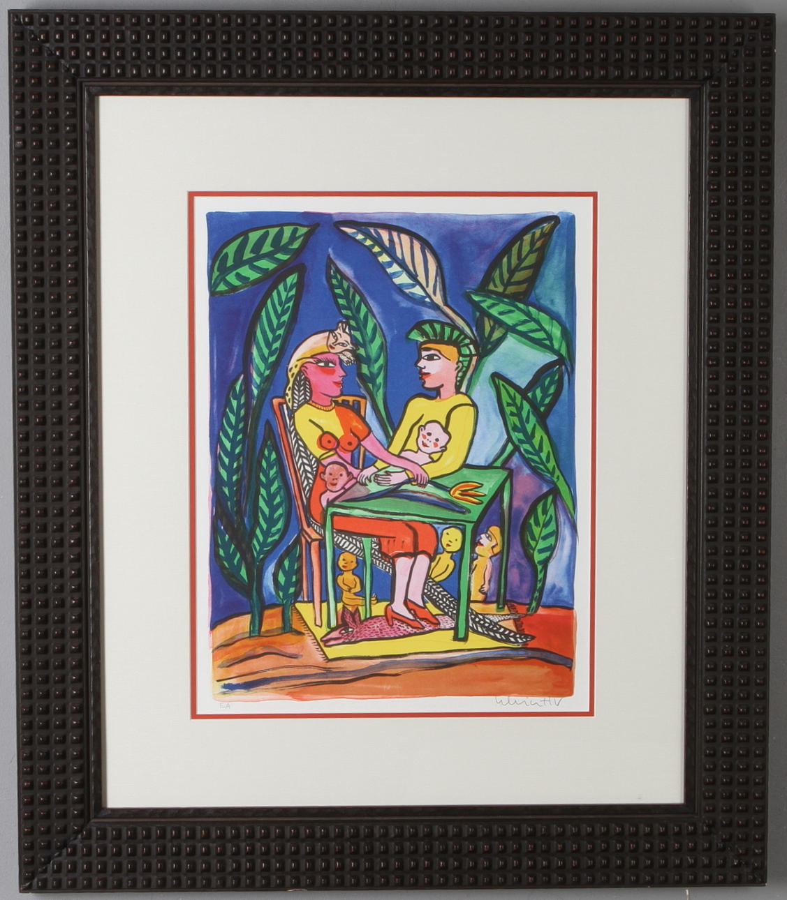 ULRICA HYDMAN-VALLIEN. Figurkomposition, färglitografi, signerad, EA.